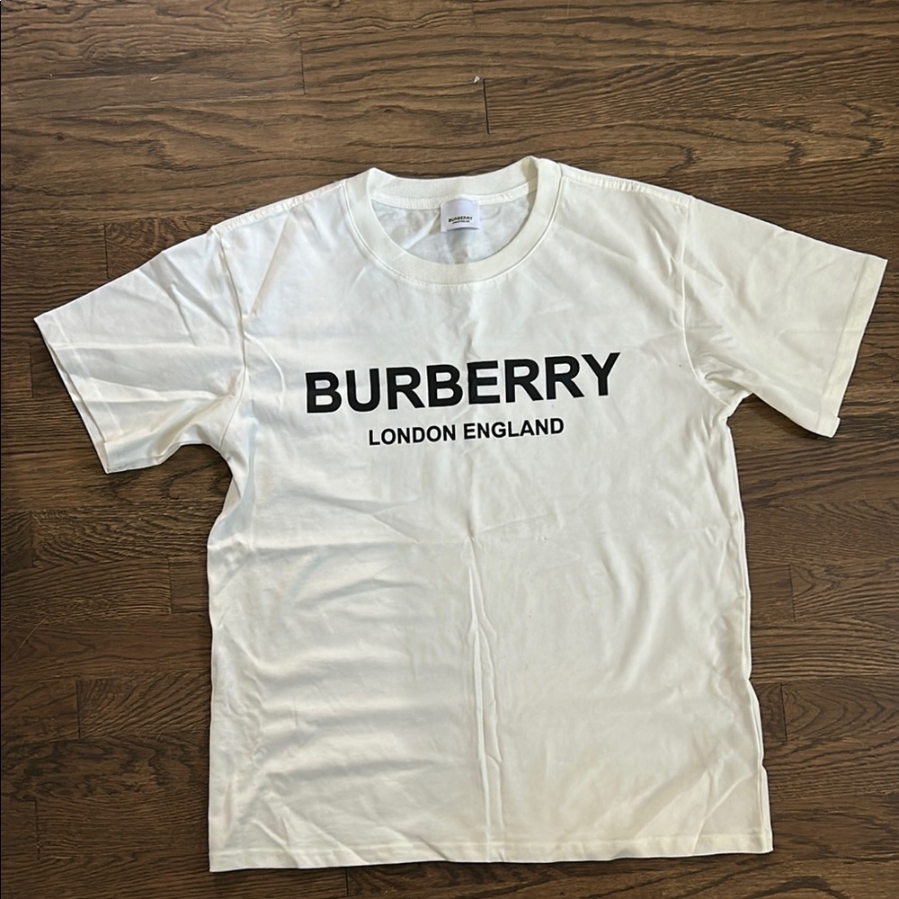 Burberry White Graphic Tee for Men